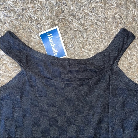 URBAN OUTFITTERS  Little Black Dress Size XS Weave Pattern High Slit NWT - Picture 4 of 8